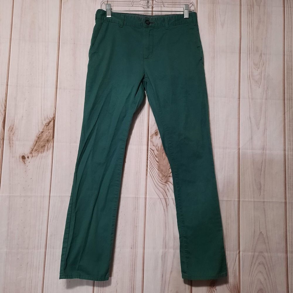 Bullhead Denim Co Mens Skinny Chino Pants Forest‎ Green 100% Cotton 28x30